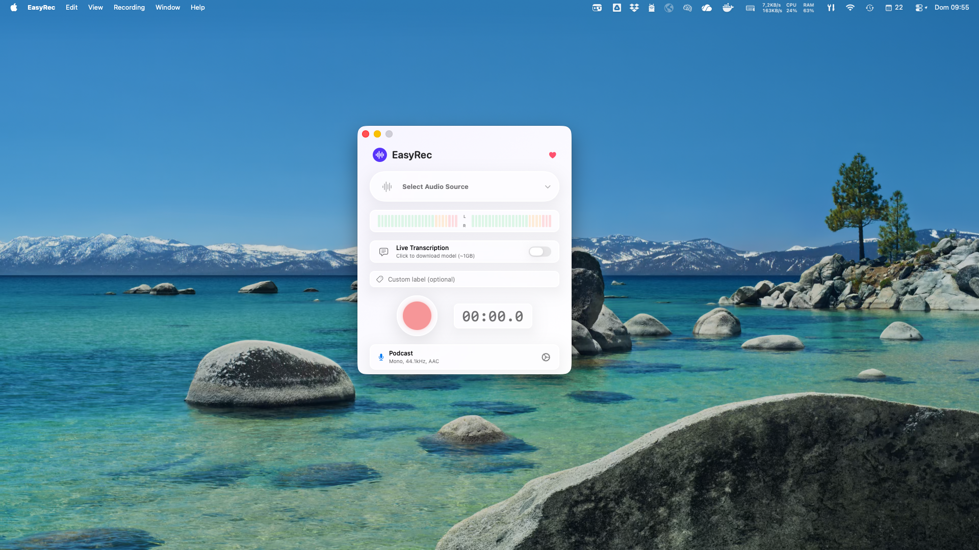 easyRec su macOS desktop